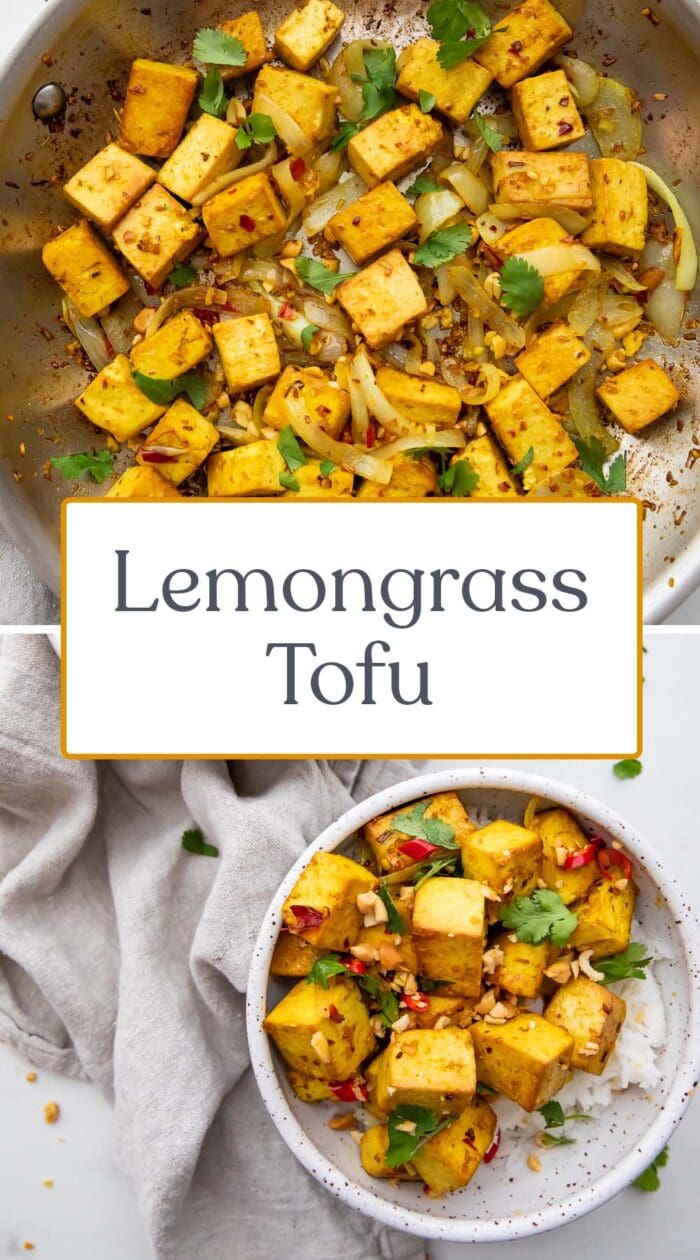Pin graphic for lemongrass tofu