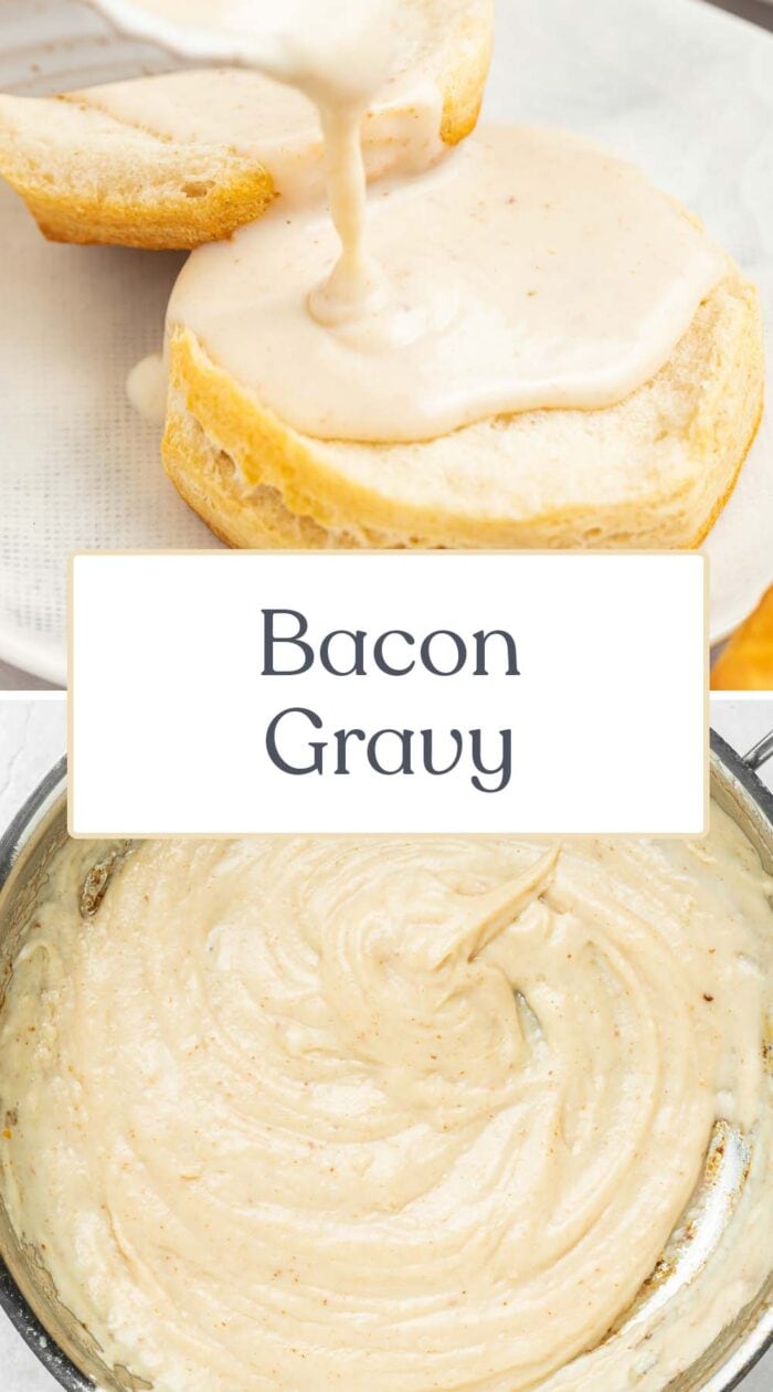 Pin graphic for bacon gravy