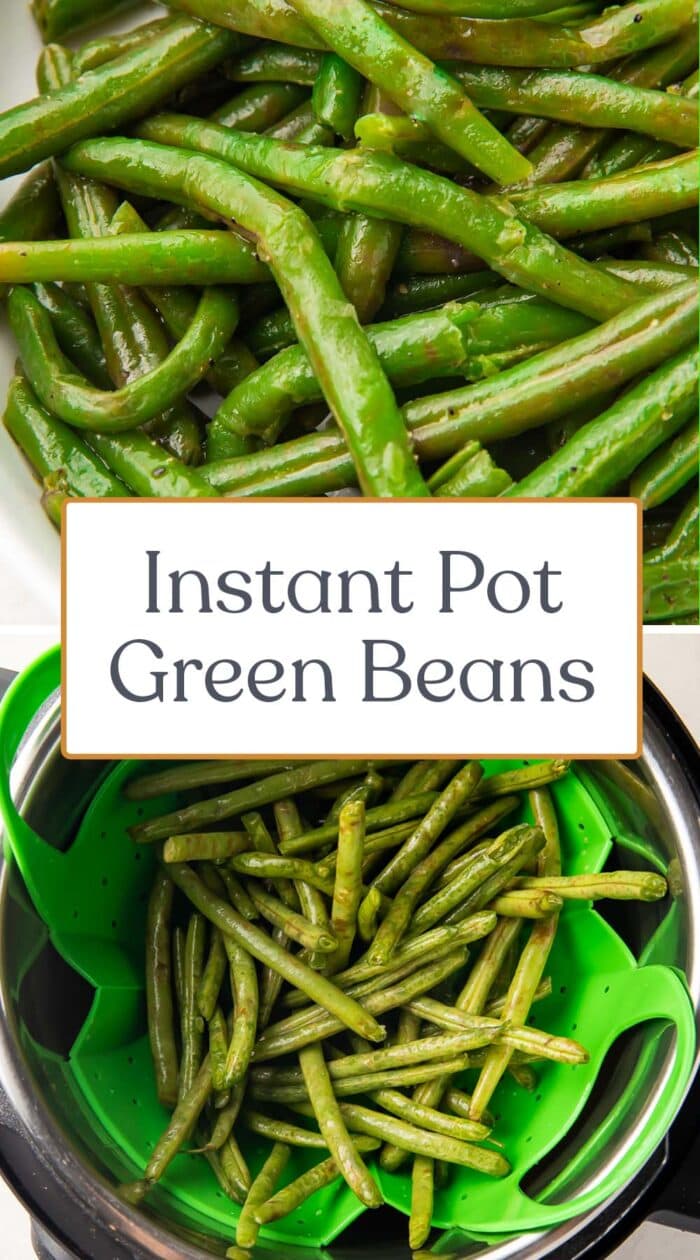 Pin graphic for Instant Pot green beans