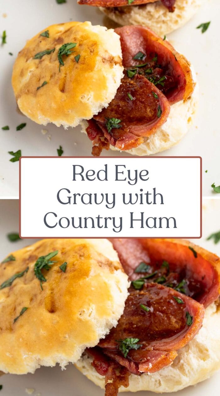 Pin graphic for red eye gravy