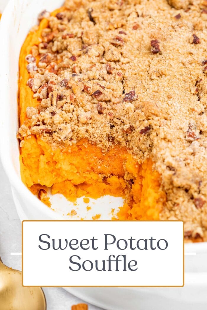 Pin graphic for sweet potato souffle