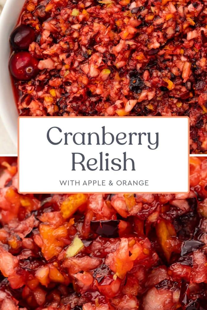 Pin graphic for cranberry relish