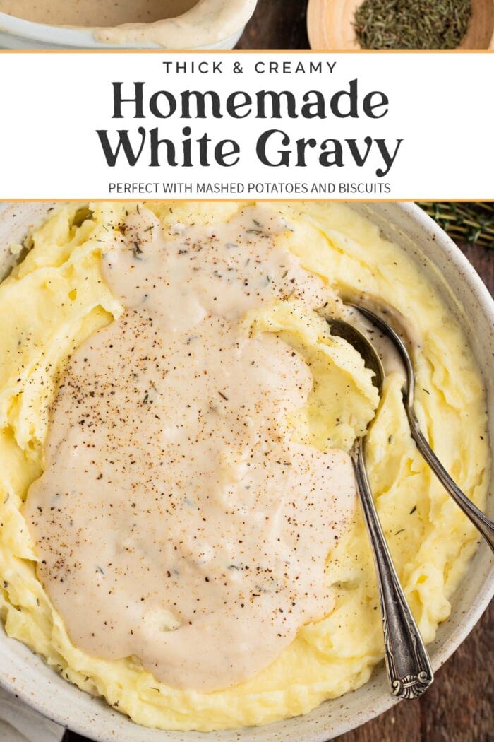 Pin graphic for white gravy