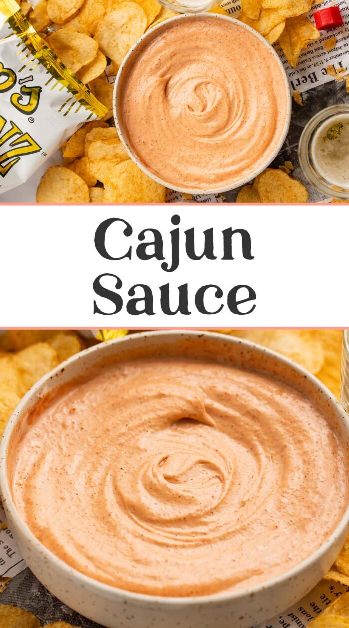 pin graphic for cajun sauce.