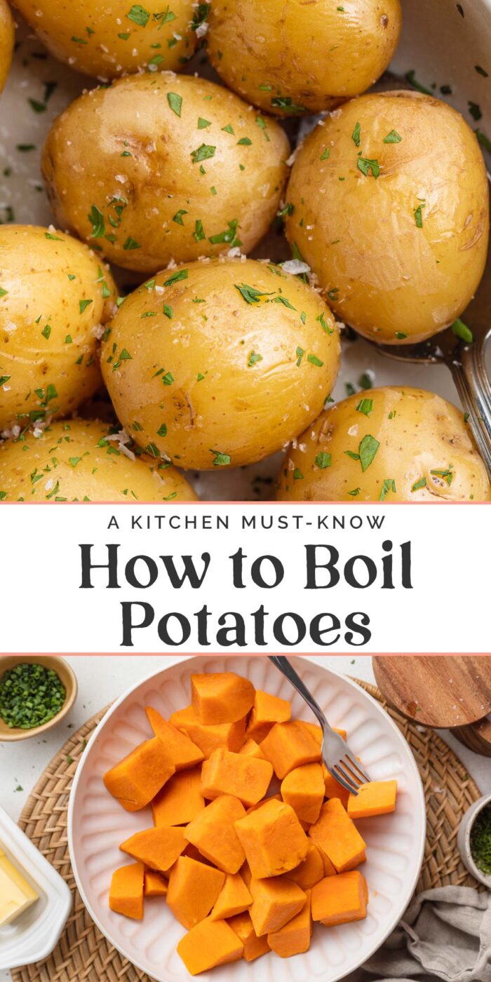 Pin graphic for how to boil potatoes.