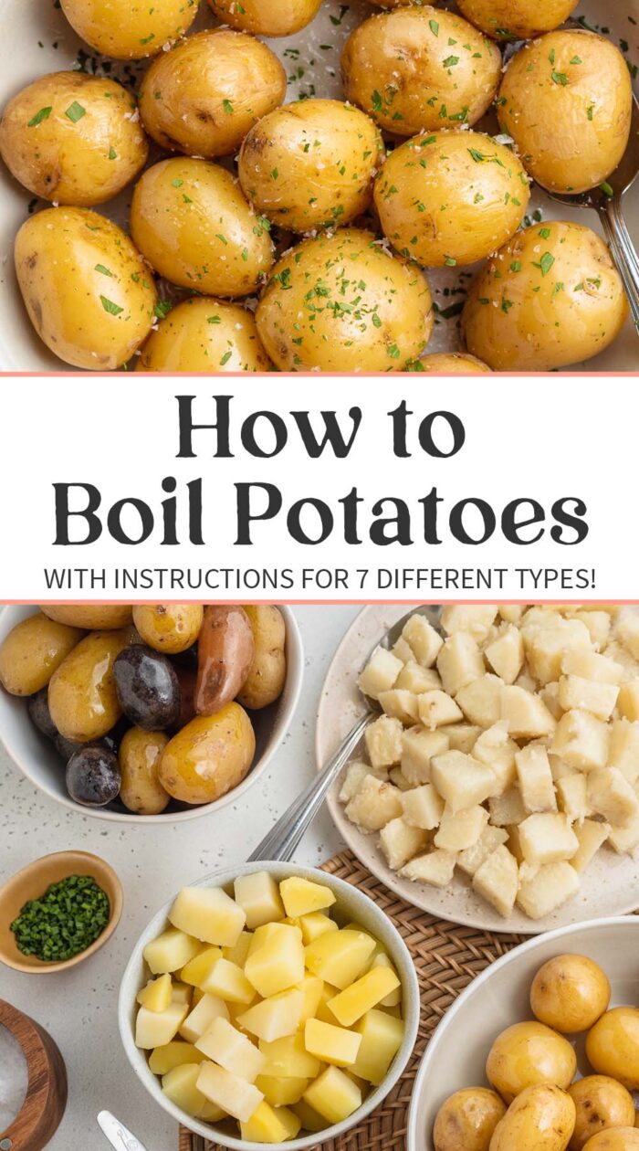 Pin graphic for how to boil potatoes.