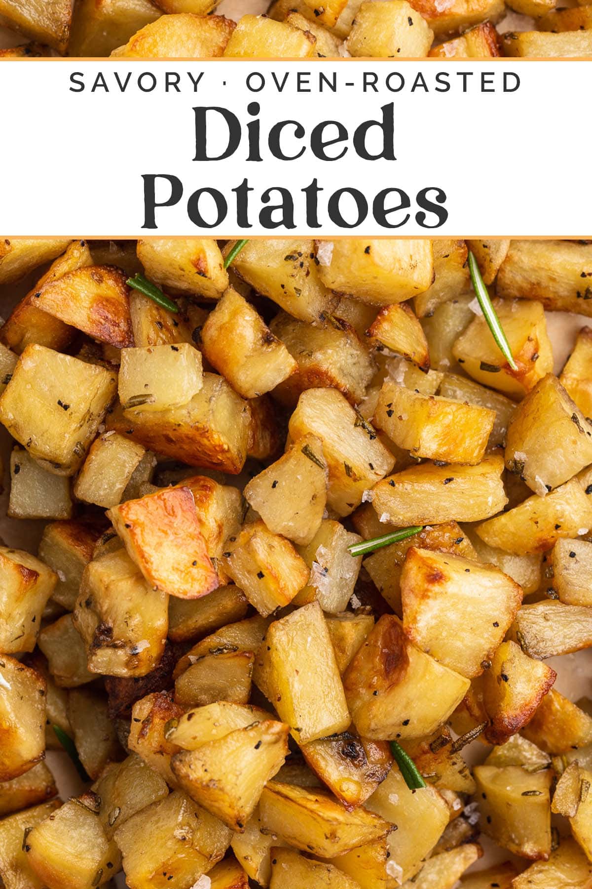 Pin graphic for diced potatoes.