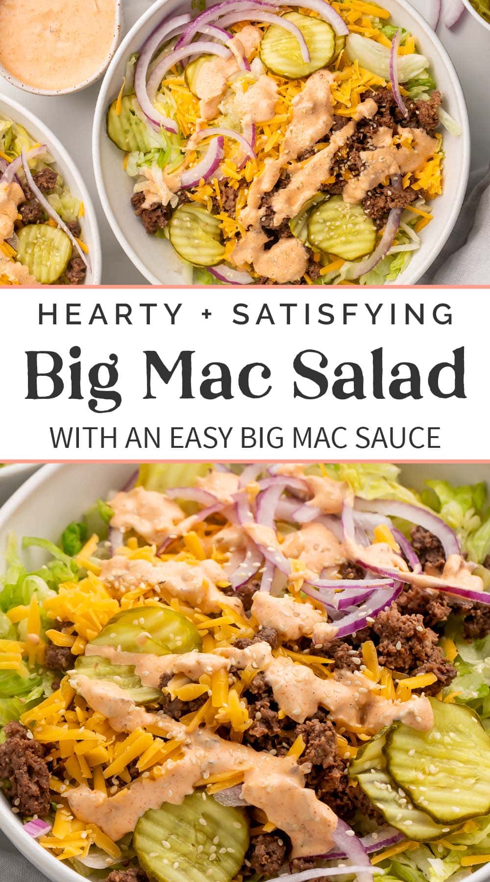 Pin graphic for big mac salad.